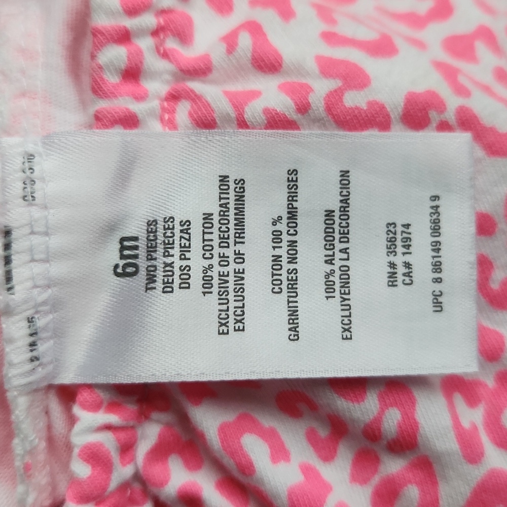 Carter's Baby Girls Pink Leopard Ruffle Bodysuit Dress One Piece Size 6 Months - Picture 15 of 16